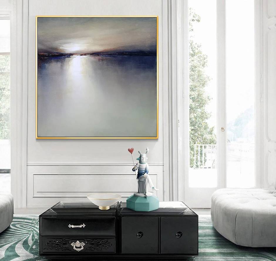 Gray Sky Contemporary Abstract Canvas Wall Art 90RAE wall art